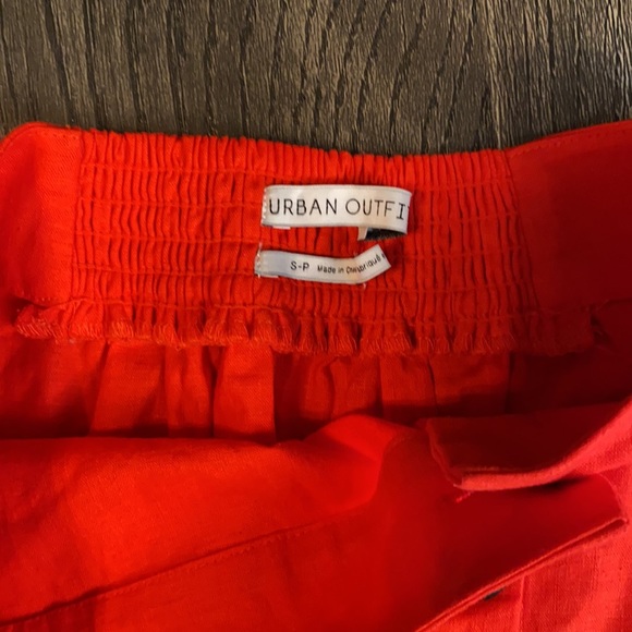 Orange linen button skirt - midi below knee - Picture 3 of 5